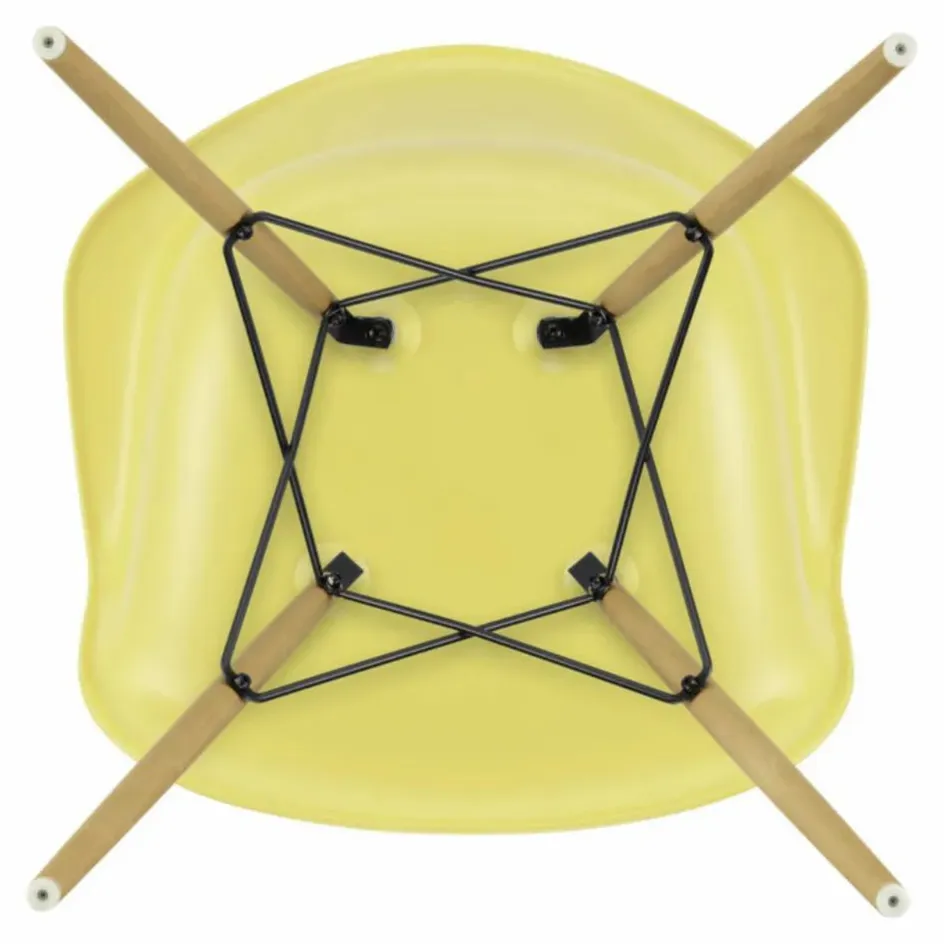 New Vitra Chaise DAW - piétement érable - Charles & Ray Eames | Jaune citron