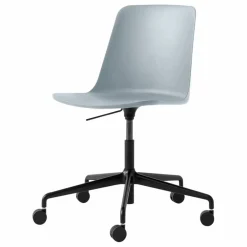Best & Tradition Chaise de bureau Rely HW28, piètement noir - Hee Weeling | Bleu gris