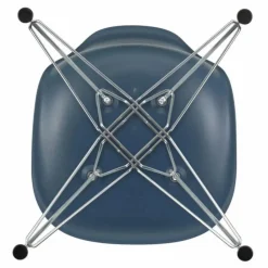Hot Vitra Chaise DSR Plastic - piètement Chromé - Charles & Ray Eames | Bleu de mer