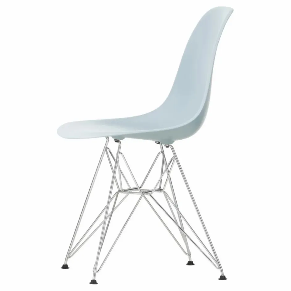 Clearance Vitra Chaise DSR Plastic - piètement Chromé - Charles & Ray Eames | Gris bleuté