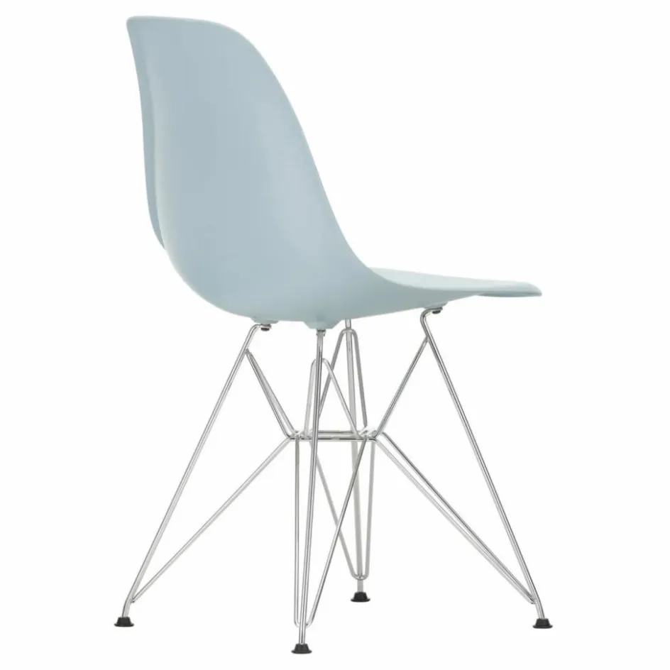 Clearance Vitra Chaise DSR Plastic - piètement Chromé - Charles & Ray Eames | Gris bleuté