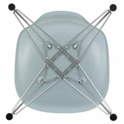 Clearance Vitra Chaise DSR Plastic - piètement Chromé - Charles & Ray Eames | Gris bleuté