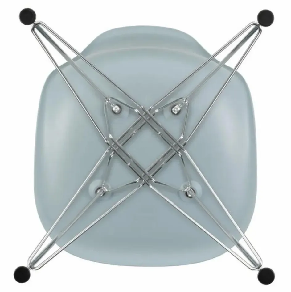 Clearance Vitra Chaise DSR Plastic - piètement Chromé - Charles & Ray Eames | Gris bleuté