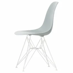 Vitra Chaise DSR Plastic - piètement blanc epoxy - Charles & Ray Eames | Gris clair