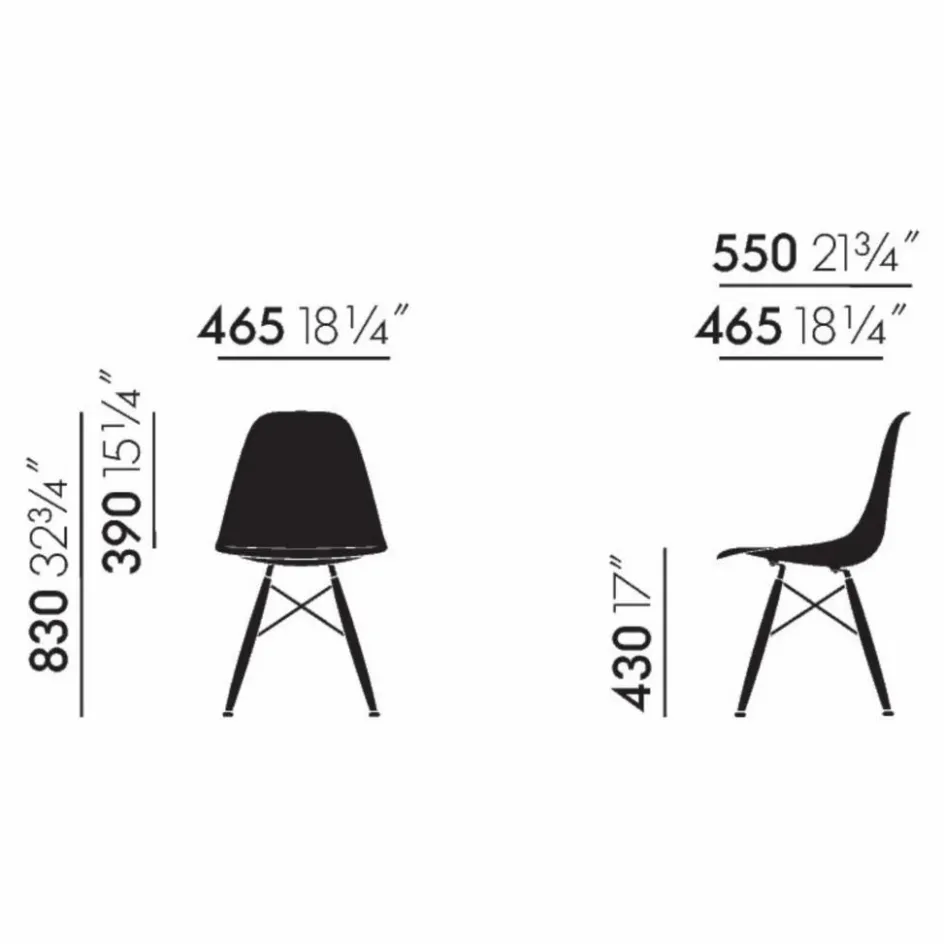 Best Chaise DSW plastic - piètement érable - Charles & Ray Eames | Chaises, Tabourets, Bancs