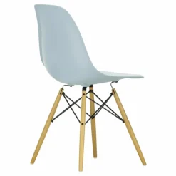 New Vitra Chaise DSW plastic - piètement érable - Charles & Ray Eames | Gris bleuté