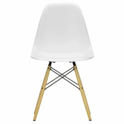 Best Vitra Chaise DSW plastic - piètement érable - Charles & Ray Eames | Blanc