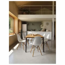Best Vitra Chaise DSW plastic - piètement érable - Charles & Ray Eames | Blanc