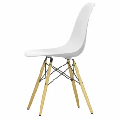 Best Vitra Chaise DSW plastic - piètement érable - Charles & Ray Eames | Blanc