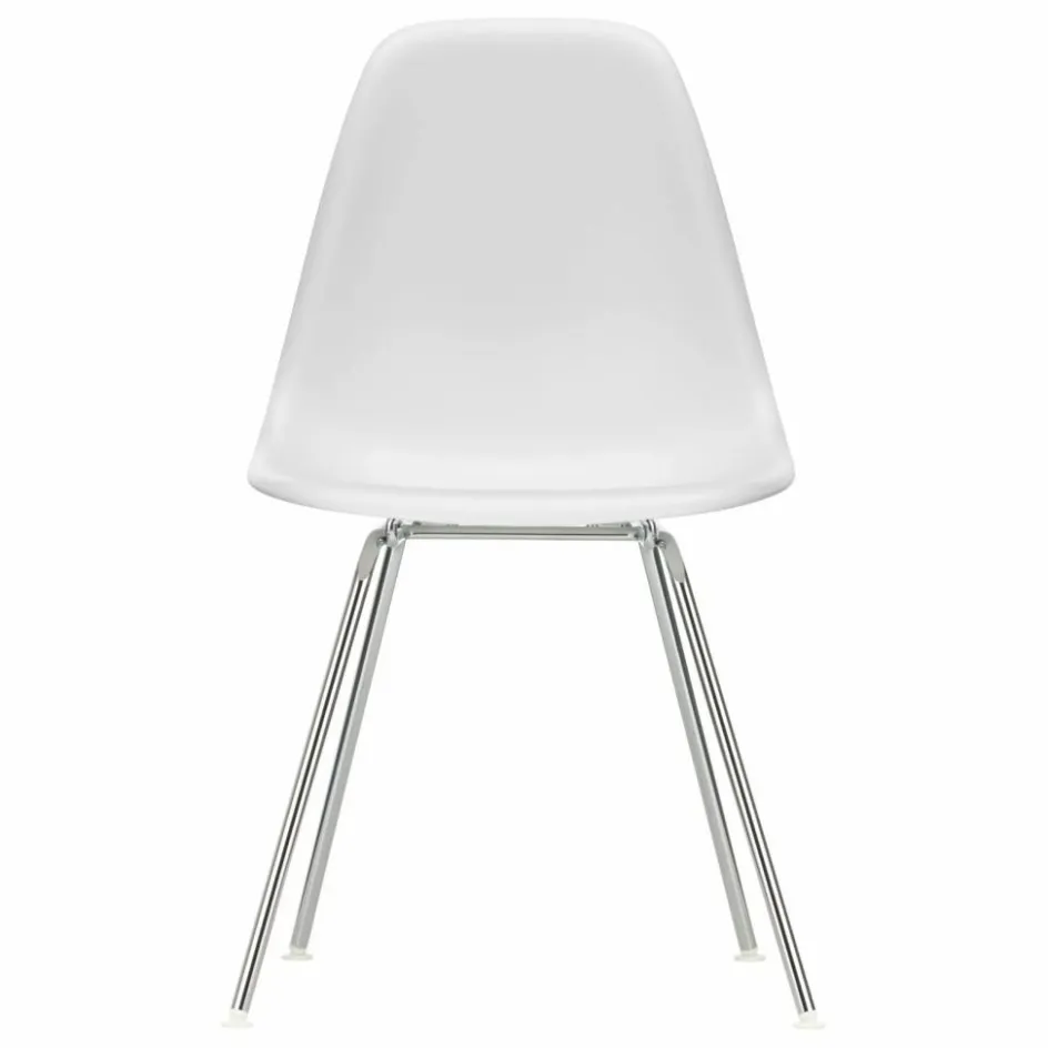 Outlet Vitra Chaise DSX Plastic - piètement Chromé - Charles & Ray Eames | Blanc