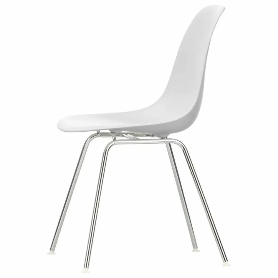 Outlet Vitra Chaise DSX Plastic - piètement Chromé - Charles & Ray Eames | Blanc