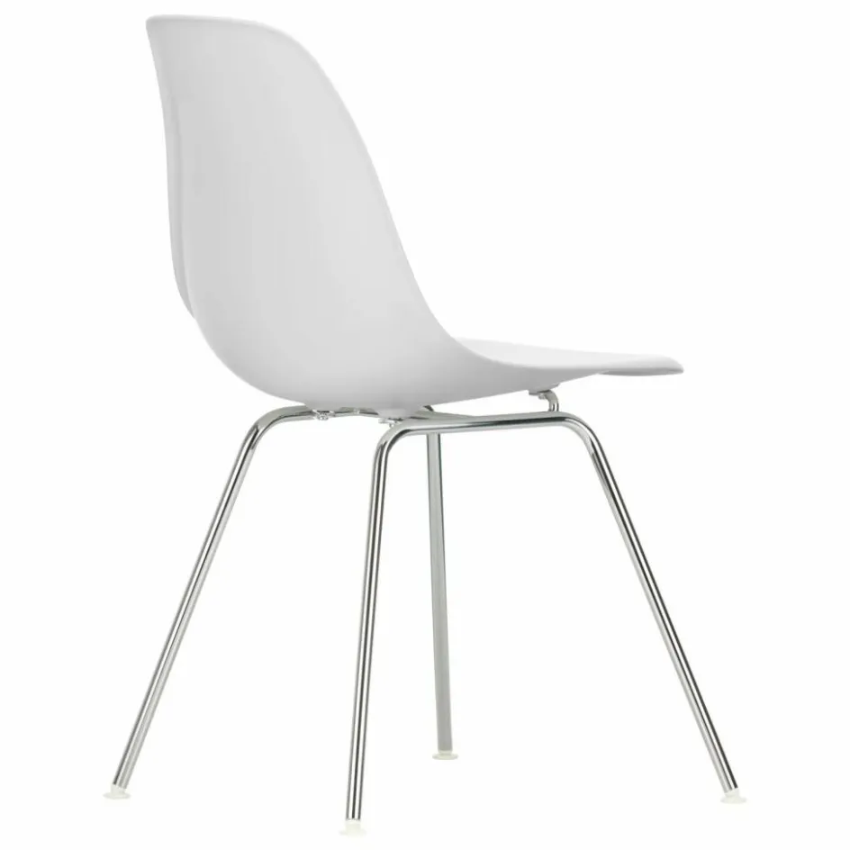 Outlet Vitra Chaise DSX Plastic - piètement Chromé - Charles & Ray Eames | Blanc