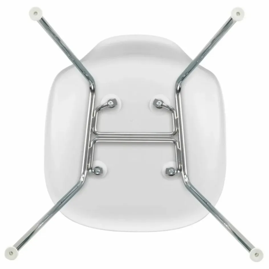 Outlet Vitra Chaise DSX Plastic - piètement Chromé - Charles & Ray Eames | Blanc