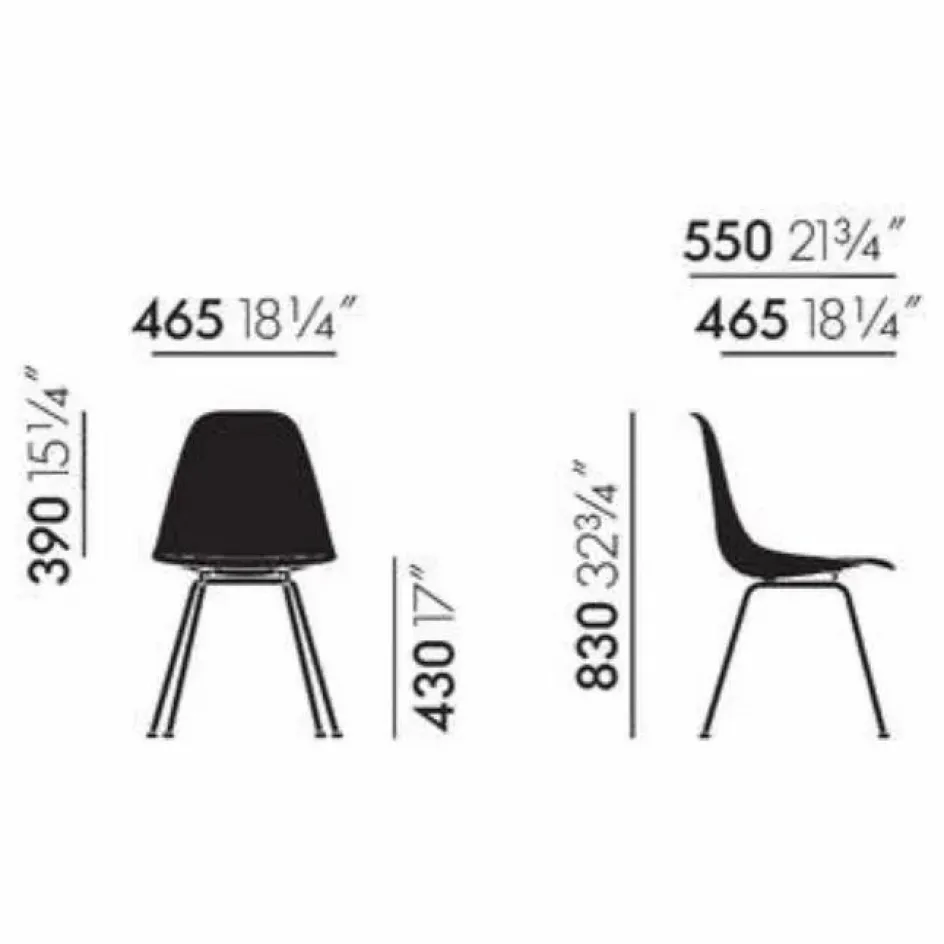 Outlet Vitra Chaise DSX Plastic - piètement Chromé - Charles & Ray Eames | Blanc
