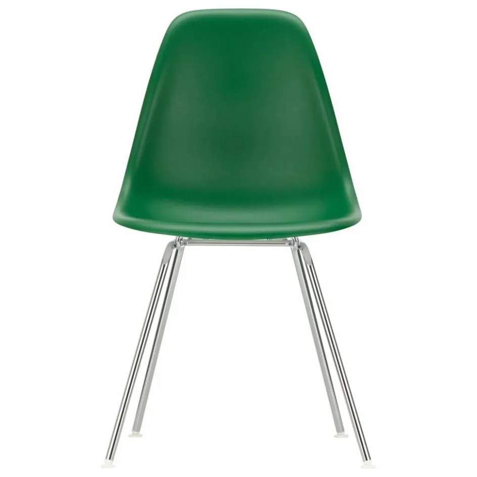 Discount Vitra Chaise DSX Plastic - piètement Chromé - Charles & Ray Eames | Vert émeraude