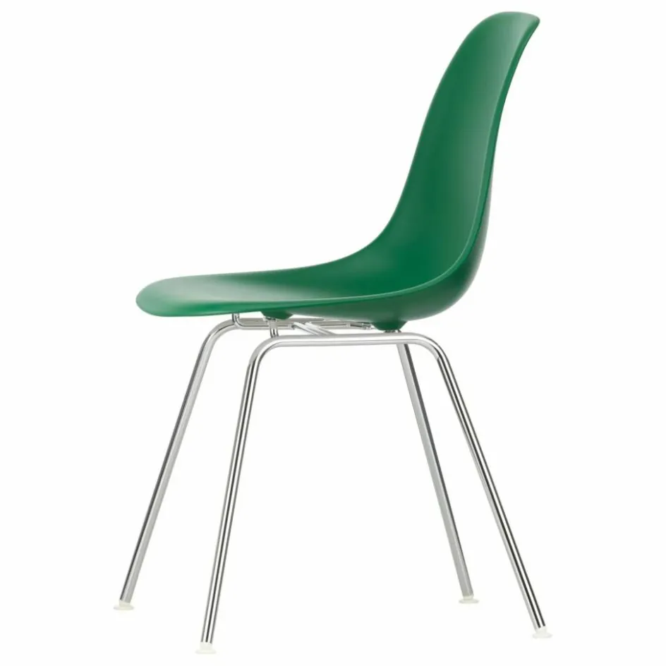 Discount Vitra Chaise DSX Plastic - piètement Chromé - Charles & Ray Eames | Vert émeraude