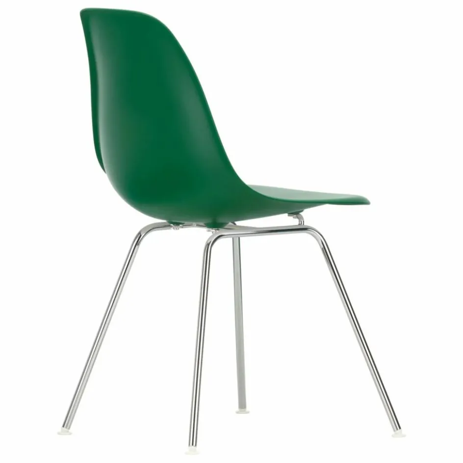 Discount Vitra Chaise DSX Plastic - piètement Chromé - Charles & Ray Eames | Vert émeraude