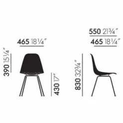 Discount Vitra Chaise DSX Plastic - piètement Chromé - Charles & Ray Eames | Vert émeraude