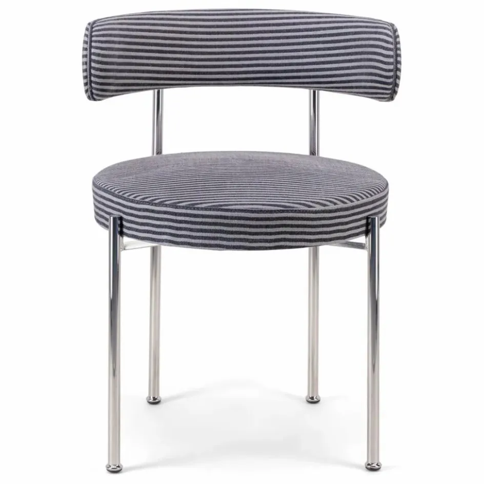 Discount The Socialite Family Chaise Libera en tissu rayé | Bleu nuit