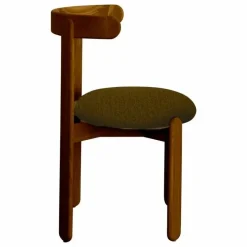 Discount Gabrielle Paris Chaise Lilas en bois finition Teck, assise en bouclette | Ambre