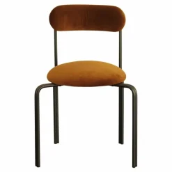 Discount Gabrielle Paris Chaise Lise, assise en velours | Ocre
