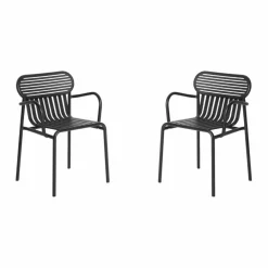 Online Petite friture Chaise Week-end avec accoudoirs - Set de 2 | Noir
