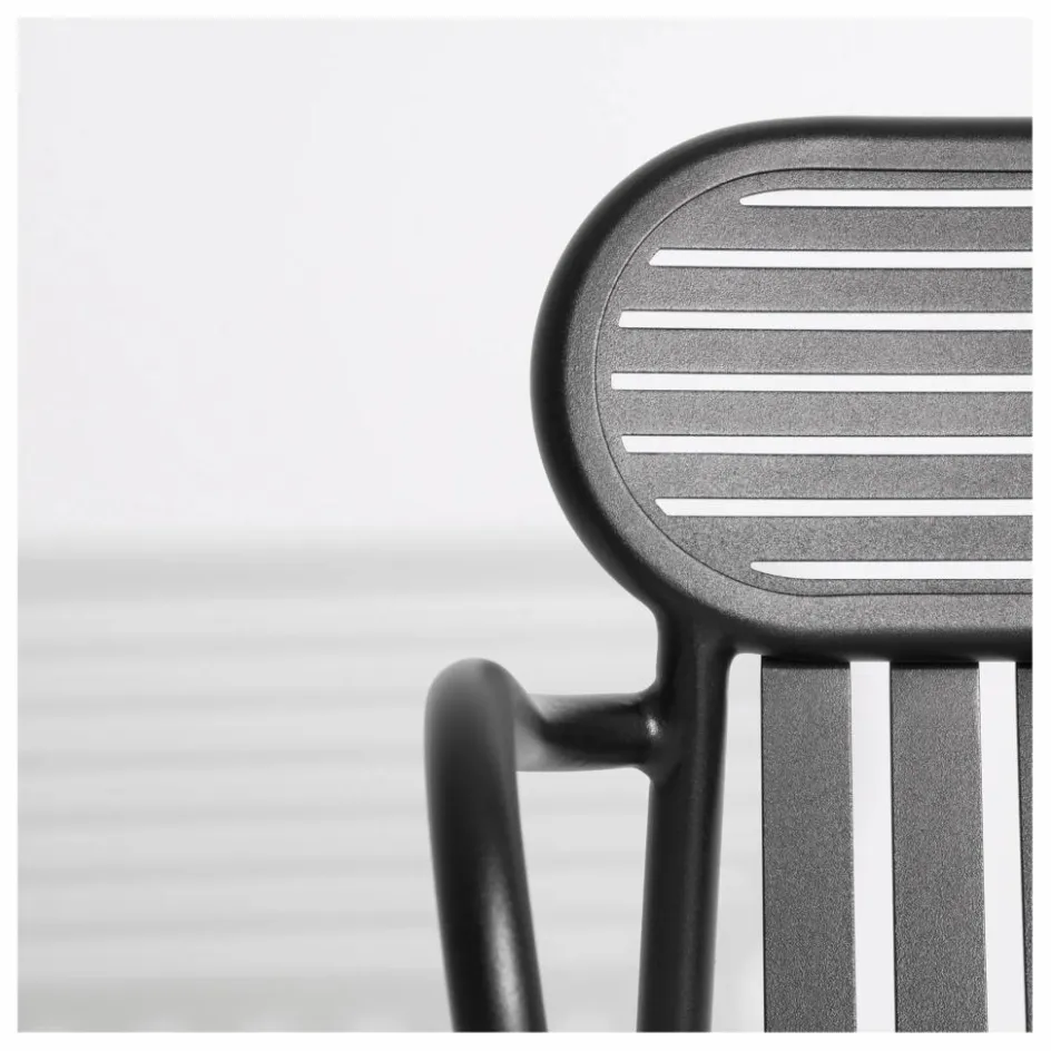 Online Petite friture Chaise Week-end avec accoudoirs - Set de 2 | Noir