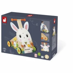 New Janod Chariot lapin Multicolore