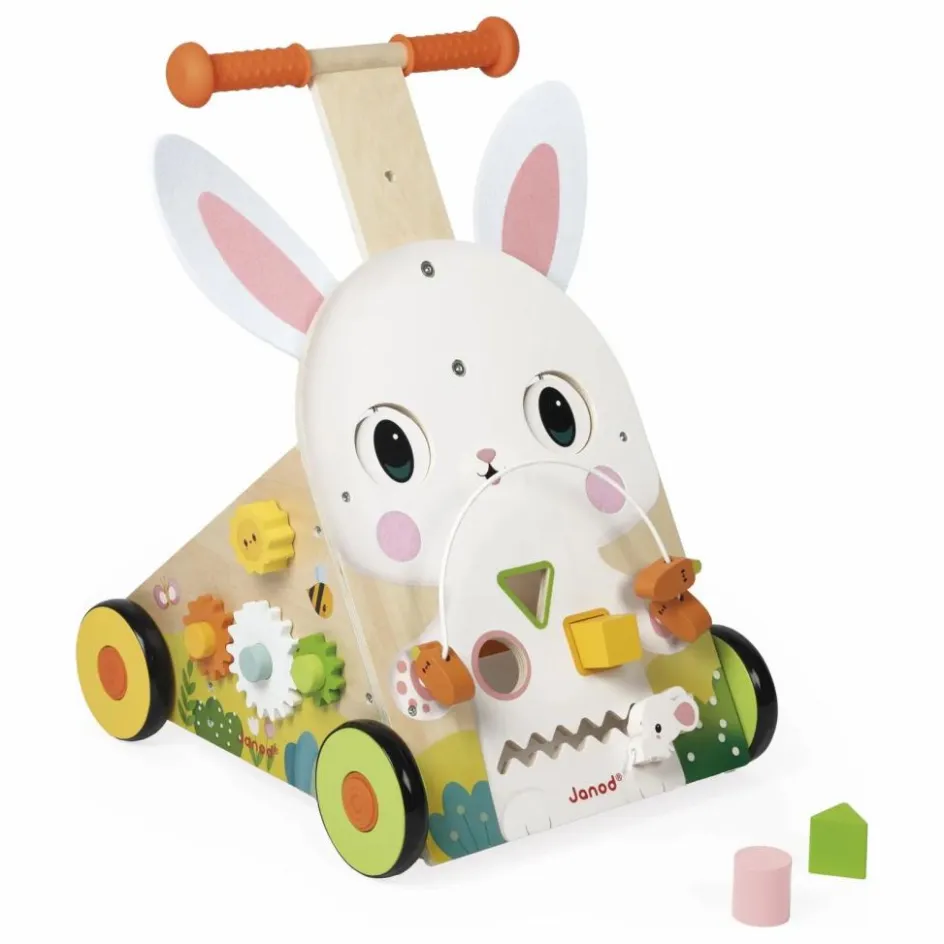 New Janod Chariot lapin Multicolore