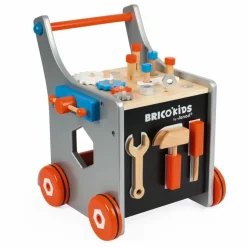 Janod Chariot magnétique Brico'Kids en bois avec 25 accessoires| Bricolage