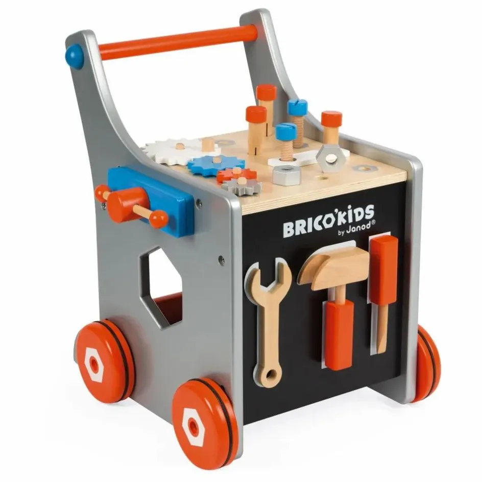 Janod Chariot magnétique Brico'Kids en bois avec 25 accessoires| Bricolage