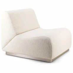 Sale The Socialite Family Chauffeuse modulable Rotondo en tissu tramé | Crème