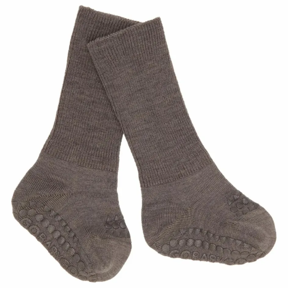 New GOBABYGO Chaussettes Antidérapantes Laine Mérinos | Marron