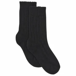 Hot Collégien Chaussettes en cachemire et laine Chamois | Noir