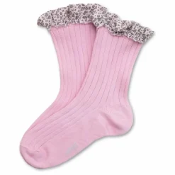 Online Collégien Chaussettes Léa Cœurs | Rose tendre