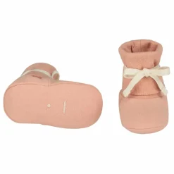 Sale Gray Label Chaussons Baby Ribbed Coton Bio | Rose