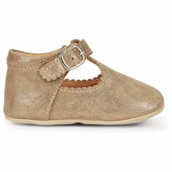 Petit Nord Chaussons Baby Scallop T-bar | Bronze