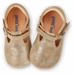 Petit Nord Chaussons Baby Scallop T-bar | Bronze