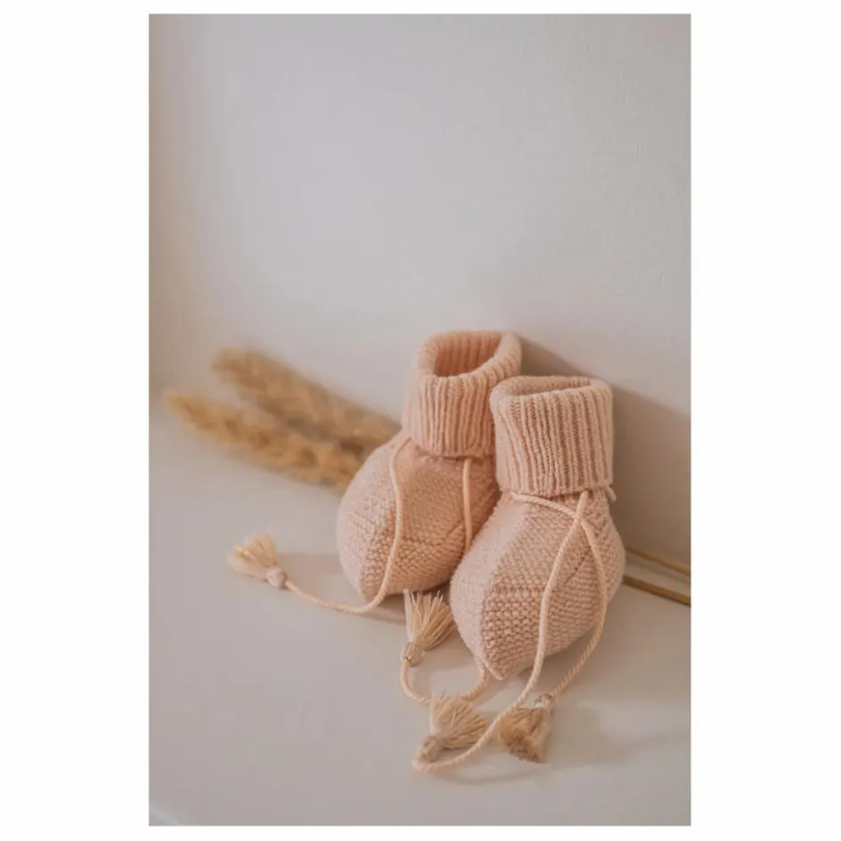 Gentil Coquelicot Chaussons*Chaussons en tricot et pochon brodé |
