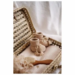 Gentil Coquelicot Chaussons en tricot et pochon brodé || Chaussons|Cadeau De Naissance