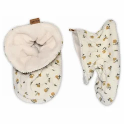 Clearance Melton Chaussons Fleuris | Ecru