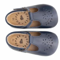 Sale Poppée Chaussons T-Bar Minimilton | Bleu marine