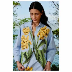 Farm Rio Chemise Banana Cocina Rayée ||Femme Blouses, Chemises