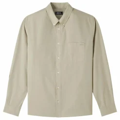 Discount A.P.C. Chemise Edouard Logo Coton Bio | Vert pâle