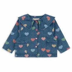 Sale Konges Sløjd Chemise en Jean Magot Cœurs Coton Bio | Bleu