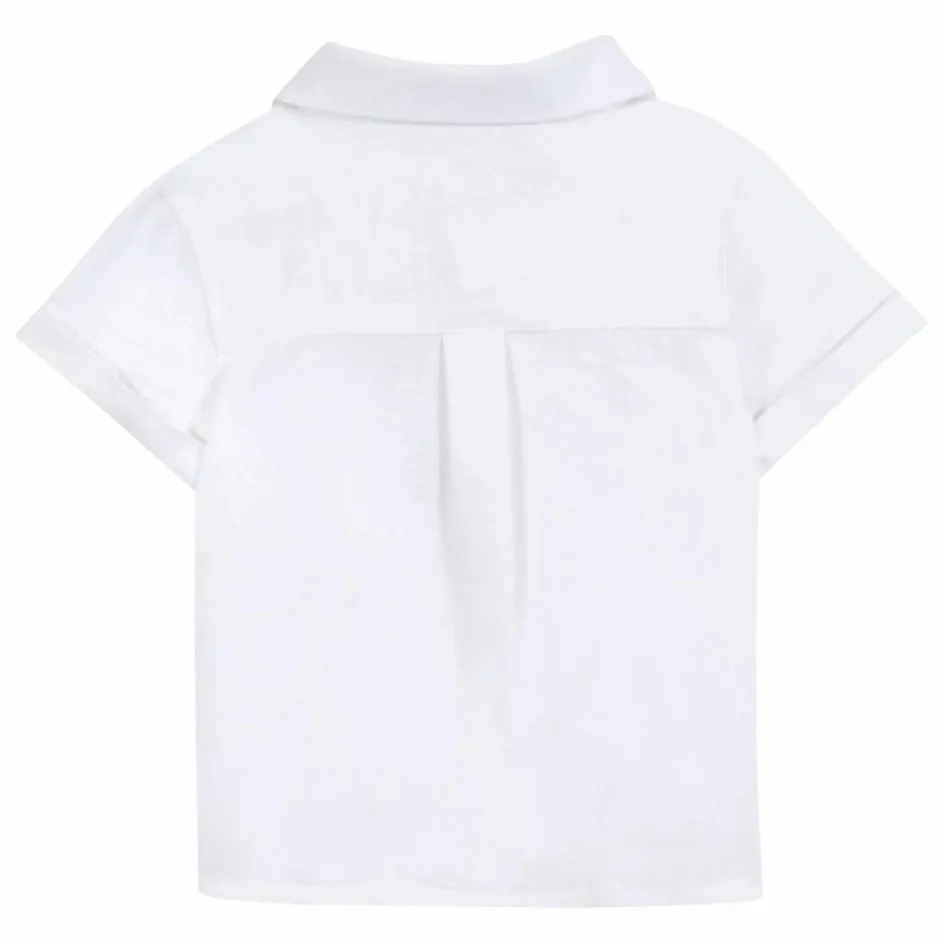 New Tartine et Chocolat Chemise Manches Courtes Lin | Blanc