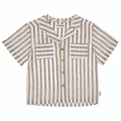 Discount Tocoto Vintage Chemise Rayures Lin | Marron