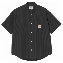 Sale Carhartt WIP Chemise Toland Rayée Seersucker | Noir