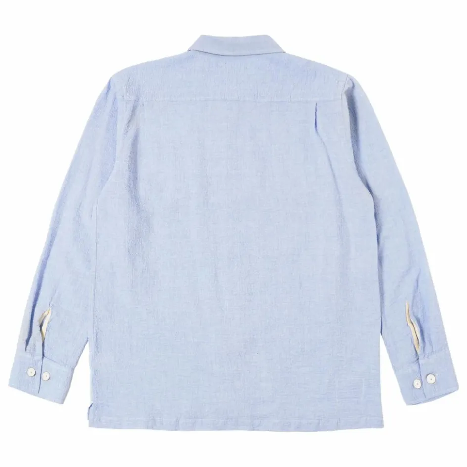 Discount Universal Works Chemise Utility Seersucker | Bleu ciel