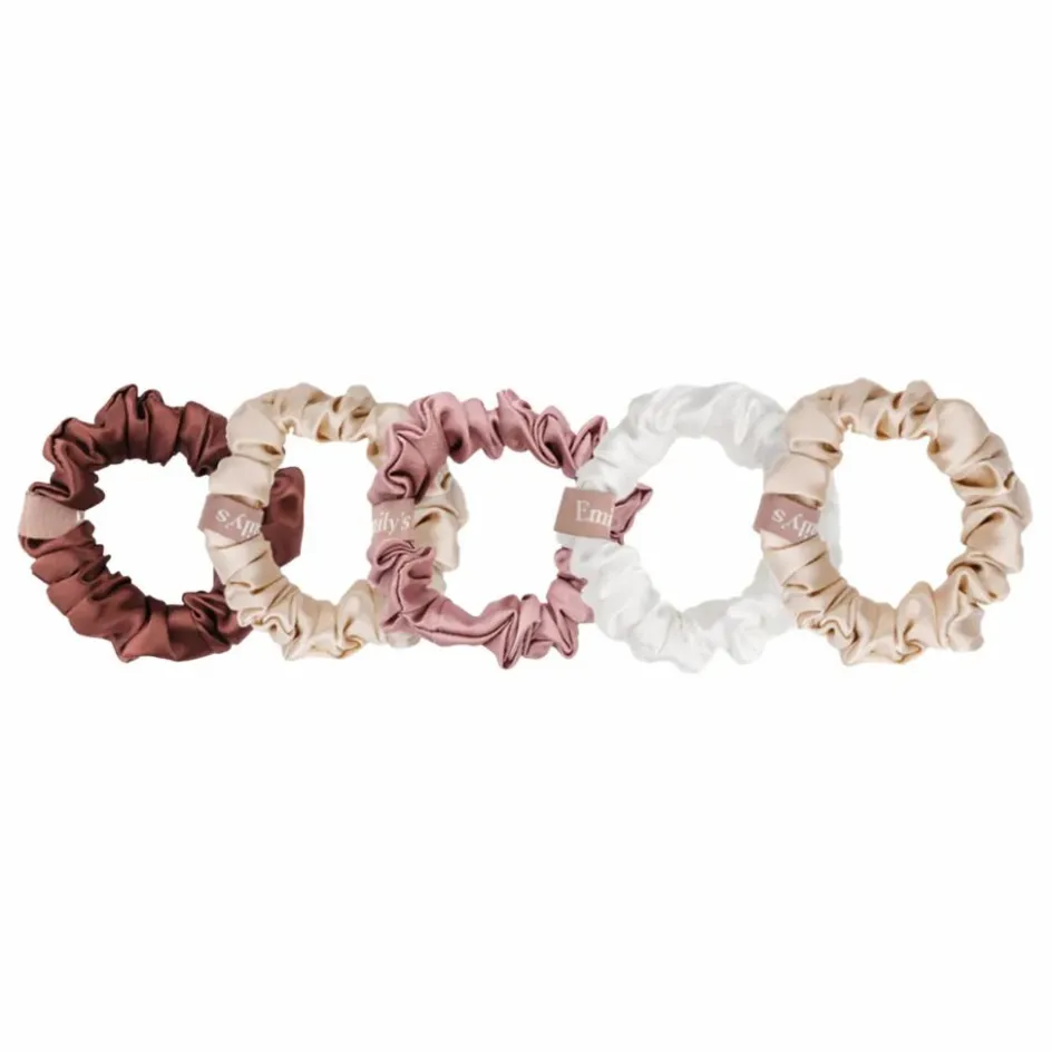 Online Chouchous en soie - Lot de 5 | Femme Accessoires Cheveux